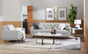 Kort & Co. Freeman 88" Linen-Look Fabric Sofa with Wood Base and Tufted Back Cushions - Dove White | Sofa Freeman Kort & Co. de 88 po en tissu d’apparence lin avec pattes en bois et coussins de dossier capitonnés - blanc colombe