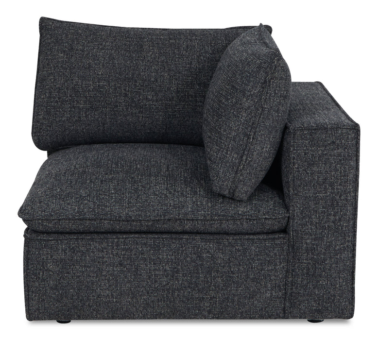 Fusion Modular 41.73\" Charcoal Grey Chenille Fabric Corner Chair with Removable Back Feather Down Cushions