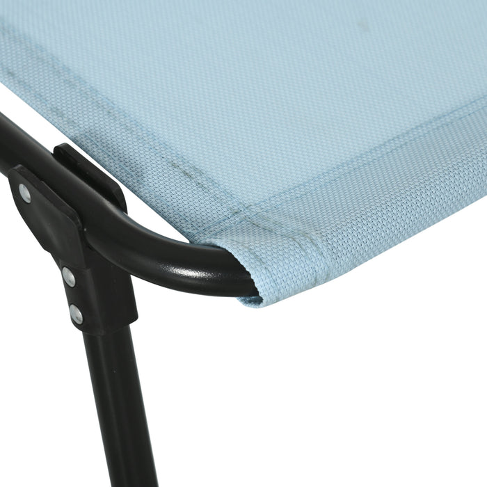 Outsunny Outdoor Folding Lounge Chair, For Camping, Hiking, Light Blue