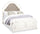 Grace Panel Bed with Headboard & Frame, Wooden, Fabric, Antique White - Queen Size