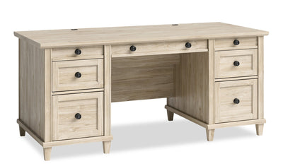 Hammond 67.56" Commercial Grade Executive Office Desk with 7-Drawers - Chalk Oak|Bureau de direction Hammond de 67,56 po de qualité commerciale à 7 tiroirs - chêne crayeux