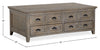 Hanson 50” Traditional Pine Lift Top Coffee Table with Storage and Casters - Dovetail Grey | Table à café traditionnelle Hanson de 50 po en pin avec dessus relevable - gris tourterelle