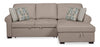 Scott Living Haven 2-Piece Right-Facing Chenille Fabric Sleeper Sectional with Storage Chaise - Taupe | Sofa-lit sectionnel de droite Haven de Scott Living 2 pièces en tissu de chenille avec fauteuil long de rangement - taupe