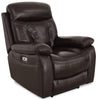 Hayes 38" Genuine Leather Power Reclining Chairs with Adjustable Headrest - Brown | Fauteuils à inclinaison électrique Hayes de 38 po en cuir véritable avec appuie-tête réglable - brun
