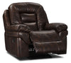 Leo 41" Leather-Look Fabric Rocker Reclining Chair - Walnut Brown | Fauteuil berçant et inclinable Leo de 41 po en tissu d’apparence cuir - brun noyer