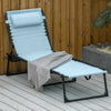Outsunny Outdoor Folding Lounge Chair, For Camping, Hiking, Light Blue
