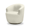 Ivie 28.7" Chenille Boucle Fabric Curved Swivel Accent Chair - White | Fauteuil d’appoint pivotant courbé Ivie de 28,7 po en tissu de chenille bouclé - blanc