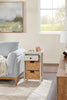 Jon 15.5" Chairside Table with 2 Baskets & Drawer - White Oak|Table de fauteuil Jon de 15,5 po avec 2 paniers et tiroir - chêne blanc