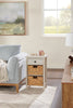 Jon 15.5" Chairside Table with 2 Baskets & Drawer - White Oak|Table de fauteuil Jon de 15,5 po avec 2 paniers et tiroir - chêne blanc