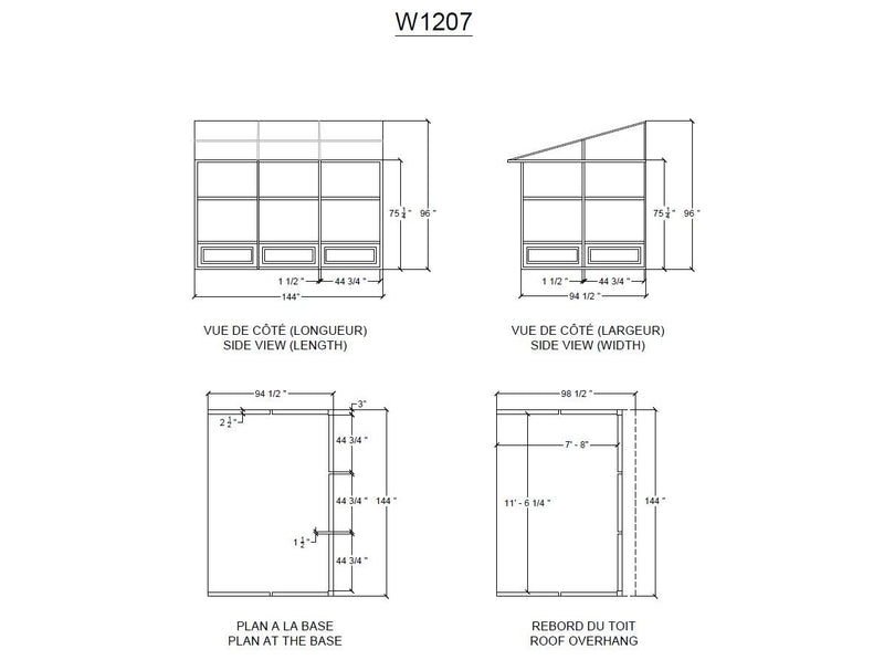 Gazebo Penguin Florence - Wall Mounted Solarium 8x12 Polycarbonate Roof