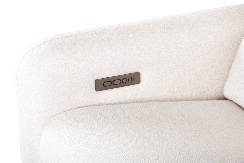 Cindy Crawford Home Kailyn 54\" Fabric Power Reclining Chair with Power Headrest - Beige 