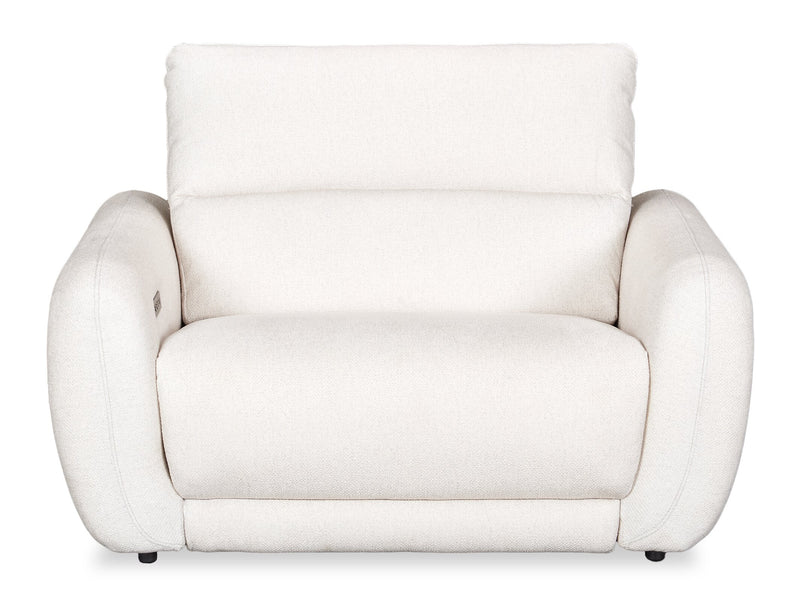 Cindy Crawford Home Kailyn 54\" Fabric Power Reclining Chair with Power Headrest - Beige 