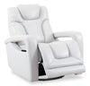 Kenzo 35" Leather-Look Fabric Swivel Glider Reclining Chair - Fog Grey | Fauteuil pivotant, coulissant et inclinable Kenzo de 35 po en tissu d’apparence cuir - gris brouillard