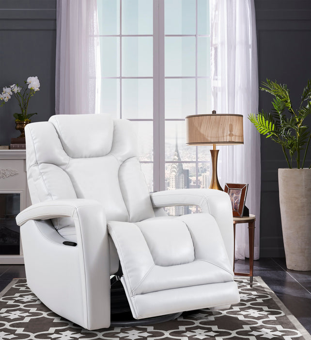 Kenzo 35\" Leather-Look Fabric Swivel Glider Reclining Chair - Fog Grey