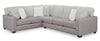 Made in Canada Koda 2-Piece Left-Facing Chenille Fabric Sectional with Reversible Cushions - Plush Paloma Grey | Sofa sectionnel de gauche Koda 2 pièces fabriqué au Canada en tissu de chenille avec coussins réversibles - gris Paloma luxueux