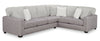 Made in Canada Koda 2-Piece Right-Facing Chenille Fabric Sectional with Reversible Cushions - Plush Paloma Grey | Sofa sectionnel de droite Koda 2 pièces fabriqué au Canada en tissu de chenille avec coussins réversibles - gris Paloma luxueux