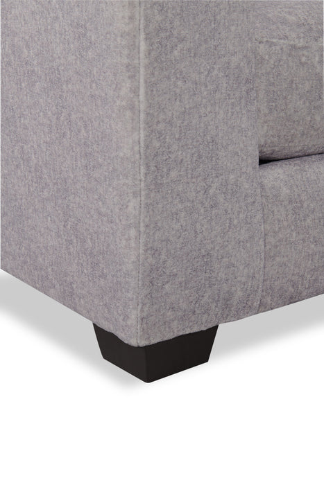 Made in Canada Koda 2-Piece Right-Facing Chenille Fabric Sectional with Reversible Cushions - Plush Paloma Grey