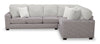 Made in Canada Koda 2-Piece Right-Facing Chenille Fabric Sectional with Reversible Cushions - Plush Paloma Grey | Sofa sectionnel de droite Koda 2 pièces fabriqué au Canada en tissu de chenille avec coussins réversibles - gris Paloma luxueux