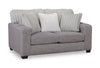 Made in Canada Koda 67" Chenille and Faux Fur Fabric Loveseat with Removable Cushions - Plush Paloma Grey | Causeuse Koda de 67 po fabriquée au Canada en tissu de chenille et de fausse fourrure avec coussins amovibles - gris Paloma luxueux