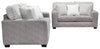 Made in Canada Koda 67" Chenille and Faux Fur Fabric Loveseat with Removable Cushions - Plush Paloma Grey | Causeuse Koda de 67 po fabriquée au Canada en tissu de chenille et de fausse fourrure avec coussins amovibles - gris Paloma luxueux