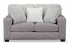 Made in Canada Koda 67" Chenille and Faux Fur Fabric Loveseat with Removable Cushions - Plush Paloma Grey | Causeuse Koda de 67 po fabriquée au Canada en tissu de chenille et de fausse fourrure avec coussins amovibles - gris Paloma luxueux