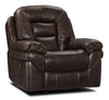 Leo 41" Leather-Look Fabric Rocker Reclining Chair - Walnut Brown | Fauteuil berçant et inclinable Leo de 41 po en tissu d’apparence cuir - brun noyer