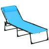 Outsunny Outdoor Folding Lounge Chair, For Camping, Hiking, Sky Blue