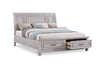 Kylie Platform Storage Bed with Headboard & Frame, Sand - King Size | Lit plateforme de rangement Kylie sable avec tête de lit et cadre de lit - format très grand lit
