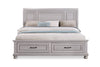 Kylie Platform Storage Bed with Headboard & Frame, Sand - King Size | Lit plateforme de rangement Kylie sable avec tête de lit et cadre de lit - format très grand lit
