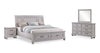 Kylie 6pc Bedroom Set with Storage Bed, Dresser, Mirror & Nightstand, Sand - King Size | Ensemble de chambre à coucher Kylie 6 pièces sable avec lit de rangement, commode, miroir et table de nuit - format très grand lit