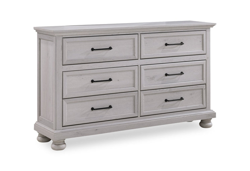 Kylie 6pc Bedroom Set with Storage Bed, Dresser, Mirror & Nightstand, Sand - Queen Size