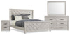 Lark 6pc Bedroom Set with Panel Bed, Dresser, Mirror & Nightstand, Rustic White - King Size | Ensemble de chambre à coucher Lark 6 pièces blanc rustique avec lit à panneaux, commode, miroir et table de nuit - format très grand lit