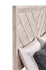 Lark Panel Bed with Headboard & Frame, Chevron Pattern, Rustic White - Queen Size | Lit à panneaux Lark blanc rustique avec tête de lit, cadre et motif de chevrons - format grand lit