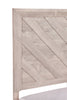 Lark Panel Bed with Headboard & Frame, Chevron Pattern, Rustic White - Queen Size | Lit à panneaux Lark blanc rustique avec tête de lit, cadre et motif de chevrons - format grand lit