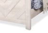 Lark Panel Bed with Headboard & Frame for Kids, Chevron Pattern, Rustic White - Twin Size | Lit à panneaux Lark blanc rustique pour enfants avec tête de lit, cadre et motif de chevrons - format lit simple