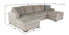 Made in Canada Legend 3-Piece Chenille Fabric Sleeper Sectional with Two Storage Chaises - Platinum Beige | Sofa-lit sectionnel Legend 3 pièces fabriqué au Canada en tissu de chenille avec 2 fauteuils longs de rangement - beige platine