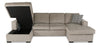 Made in Canada Legend 3-Piece Chenille Fabric Sleeper Sectional with Two Storage Chaises - Platinum Beige | Sofa-lit sectionnel Legend 3 pièces fabriqué au Canada en tissu de chenille avec 2 fauteuils longs de rangement - beige platine