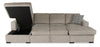 Made in Canada Legend 3-Piece Chenille Fabric Sleeper Sectional with Two Storage Chaises - Platinum Beige | Sofa-lit sectionnel Legend 3 pièces fabriqué au Canada en tissu de chenille avec 2 fauteuils longs de rangement - beige platine