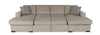 Made in Canada Legend 3-Piece Chenille Fabric Sleeper Sectional with Two Storage Chaises - Platinum Beige | Sofa-lit sectionnel Legend 3 pièces fabriqué au Canada en tissu de chenille avec 2 fauteuils longs de rangement - beige platine