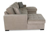 Made in Canada Legend 3-Piece Chenille Fabric Sleeper Sectional with Two Storage Chaises - Platinum Beige | Sofa-lit sectionnel Legend 3 pièces fabriqué au Canada en tissu de chenille avec 2 fauteuils longs de rangement - beige platine