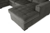 Made in Canada Legend 3-Piece Chenille Fabric Sleeper Sectional with Two Storage Chaises - Pewter Brown | Sofa-lit sectionnel Legend 3 pièces fabriqué au Canada en tissu de chenille avec 2 fauteuils longs de rangement - brun étain