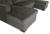 Made in Canada Legend 3-Piece Chenille Fabric Sleeper Sectional with Two Storage Chaises - Pewter Brown | Sofa-lit sectionnel Legend 3 pièces fabriqué au Canada en tissu de chenille avec 2 fauteuils longs de rangement - brun étain