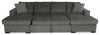Made in Canada Legend 3-Piece Chenille Fabric Sleeper Sectional with Two Storage Chaises - Pewter Brown | Sofa-lit sectionnel Legend 3 pièces fabriqué au Canada en tissu de chenille avec 2 fauteuils longs de rangement - brun étain