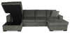 Made in Canada Legend 3-Piece Chenille Fabric Sleeper Sectional with Two Storage Chaises - Pewter Brown | Sofa-lit sectionnel Legend 3 pièces fabriqué au Canada en tissu de chenille avec 2 fauteuils longs de rangement - brun étain