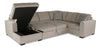 Made in Canada Legend 3-Piece Left-Facing Chenille Fabric Sleeper Sectional with Storage Chaise - Platinum Beige | Sofa-lit sectionnel de gauche Legend 3 pièces fabriqué au Canada en tissu de chenille avec fauteuil long de rangement - beige platine