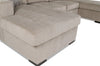 Made in Canada Legend 3-Piece Left-Facing Chenille Fabric Sleeper Sectional with Storage Chaise - Platinum Beige | Sofa-lit sectionnel de gauche Legend 3 pièces fabriqué au Canada en tissu de chenille avec fauteuil long de rangement - beige platine