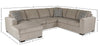 Made in Canada Legend 3-Piece Left-Facing Chenille Fabric Sleeper Sectional with Storage Chaise - Platinum Beige | Sofa-lit sectionnel de gauche Legend 3 pièces fabriqué au Canada en tissu de chenille avec fauteuil long de rangement - beige platine