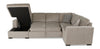 Made in Canada Legend 3-Piece Left-Facing Chenille Fabric Sleeper Sectional with Storage Chaise - Platinum Beige | Sofa-lit sectionnel de gauche Legend 3 pièces fabriqué au Canada en tissu de chenille avec fauteuil long de rangement - beige platine