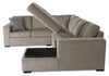 Made in Canada Legend 4-Piece Right-Facing Chenille Fabric Sleeper Sectional with Storage Chaise - Platinum Beige | Sofa-lit sectionnel de droite Legend 4 pièces fabriqué au Canada en tissu de chenille avec fauteuil long de rangement - beige platine