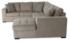 Made in Canada Legend 4-Piece Right-Facing Chenille Fabric Sleeper Sectional with Storage Chaise - Platinum Beige | Sofa-lit sectionnel de droite Legend 4 pièces fabriqué au Canada en tissu de chenille avec fauteuil long de rangement - beige platine